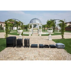 Salotto da giardino Arenal in polimerico eco antracite 4 posti