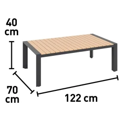Salotto da giardino Branford in allu con cuscini antracite/beige 4 posti
