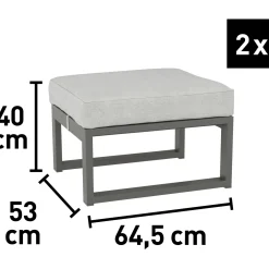 Salotto da giardino Carleton Set lounge in alluminio 5 pz 2 posti