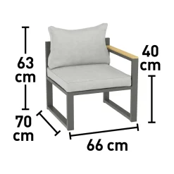 Salotto da giardino Carleton Set lounge in alluminio 5 pz 2 posti