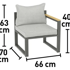 Salotto da giardino Carleton Set lounge in alluminio 5 pz 2 posti