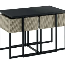 Salotto da giardino Edgemont in acciaio e rattan grigio chiaro 2 posti