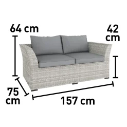 Salotto da giardino Hopevale Set Lounge in rattan 6 posti
