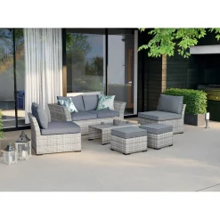 Salotto da giardino Hopevale Set Lounge in rattan 6 posti
