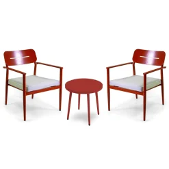 Salotto da giardino Ibiza in alluminio rosso terracotta 2 posti