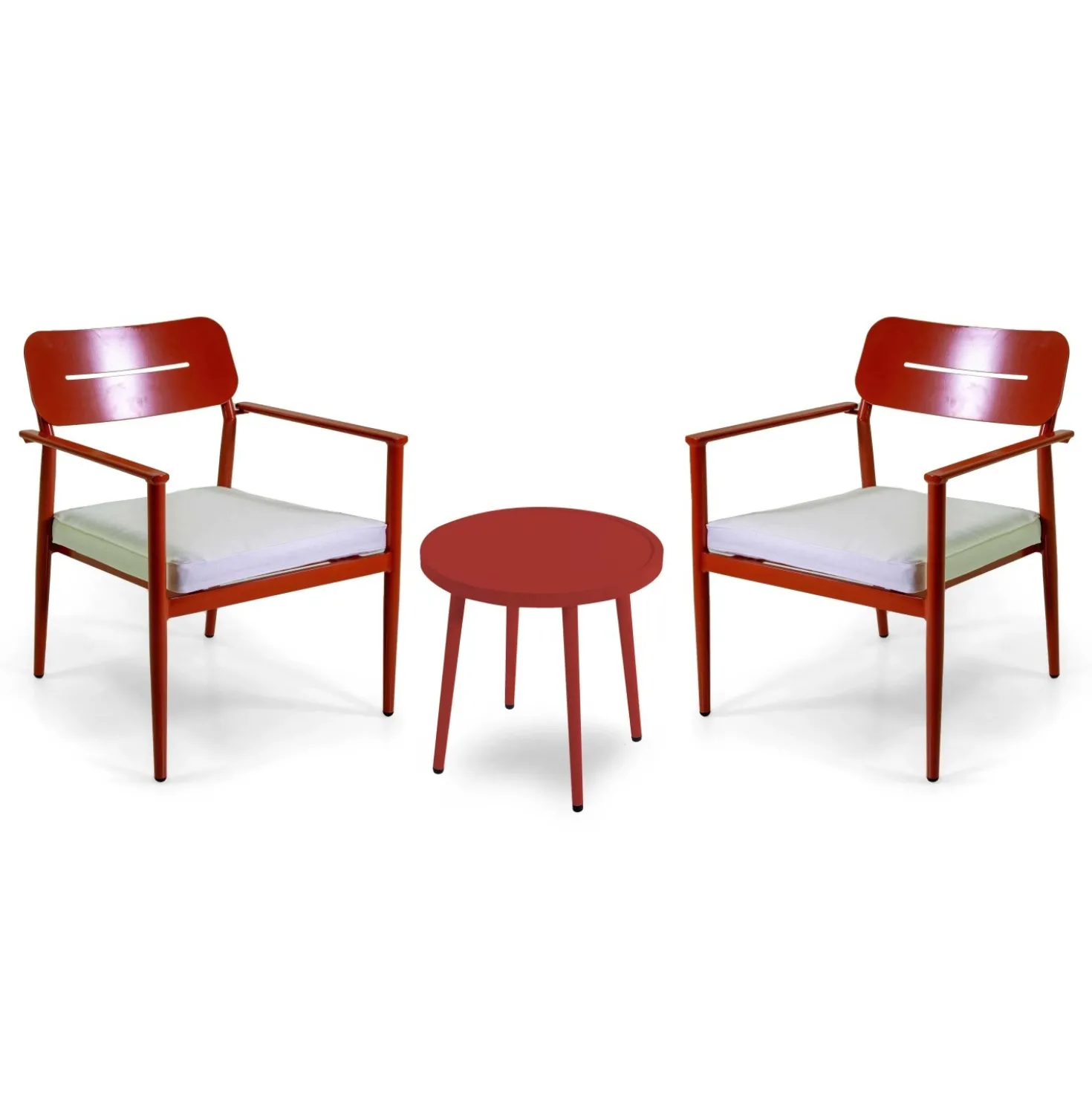 Salotto da giardino Ibiza in alluminio rosso terracotta 2 posti