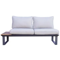 Salotto da giardino in alluminio antracite cuscini in poliestere grigio 6 posti