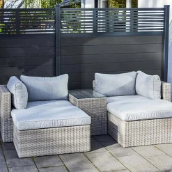 Salotto da giardino Olea in polyrattan sabbia 3 posti