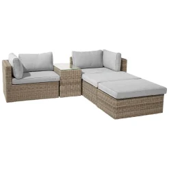 Salotto da giardino Olea in polyrattan sabbia 3 posti