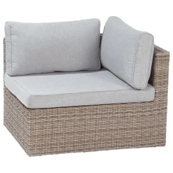 Salotto da giardino Olea in polyrattan sabbia 3 posti