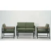 Salotto da giardino Papavero in alluminio antracite/verde 4 posti