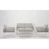 Salotto da giardino Papavero in alluminio bianco/grigio 4 posti