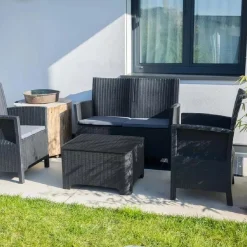 Salotto da giardino Riccione in resina antracite 4 posti