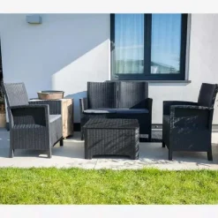 Salotto da giardino Riccione in resina antracite 4 posti