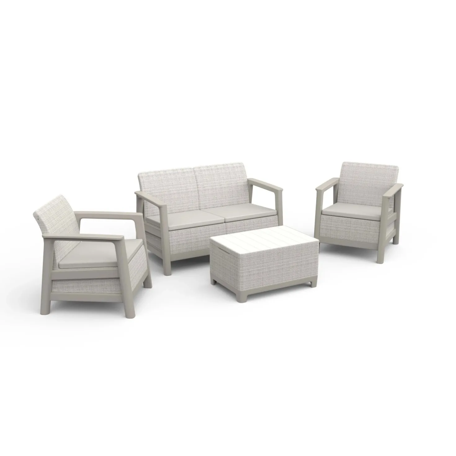 Salotto da giardino Scandi Linea in plastica beige 4 posti