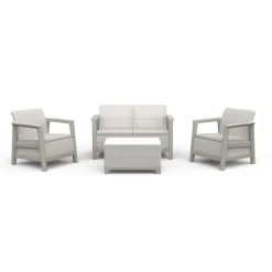 Salotto da giardino Scandi Linea in plastica beige 4 posti