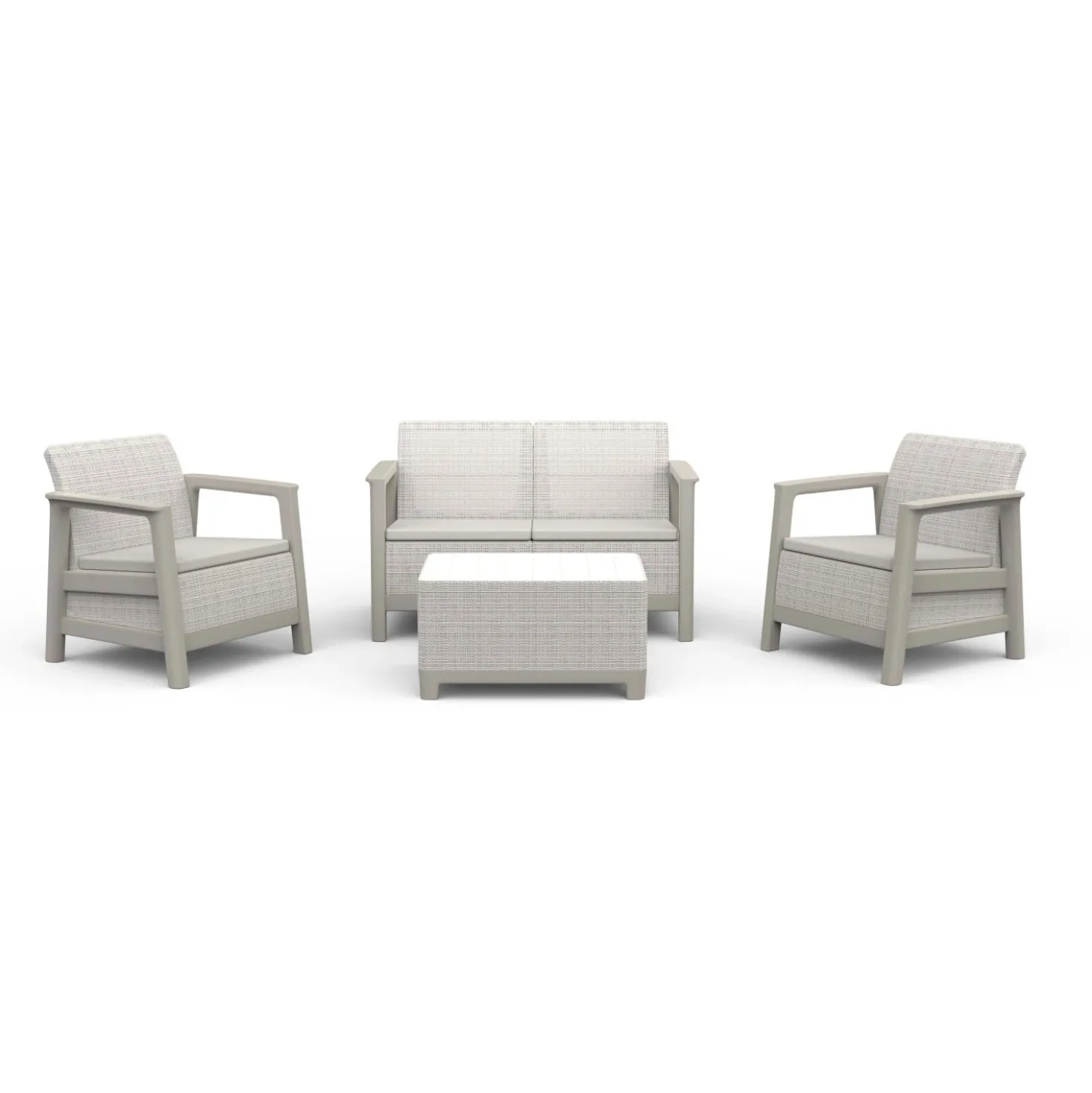 Salotto da giardino Scandi Linea in plastica beige 4 posti