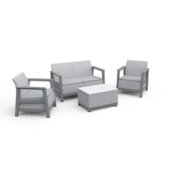 Salotto da giardino Scandi Linea in plastica grigio 4 posti