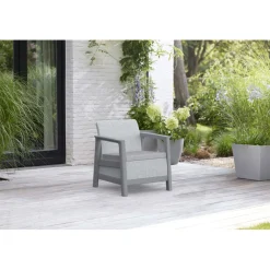 Salotto da giardino Scandi Linea in plastica grigio 4 posti