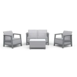 Salotto da giardino Scandi Linea in plastica grigio 4 posti