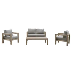 Salotto da giardino Woodbury in legno di acacia 4 posti