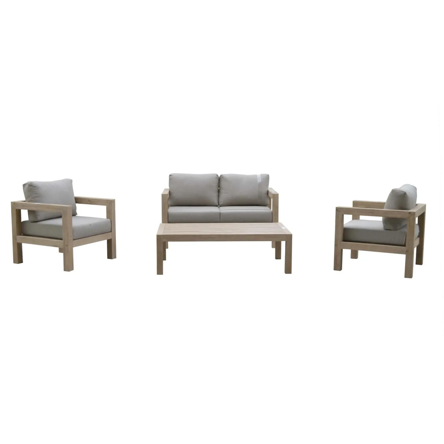Salotto da giardino Woodbury in legno di acacia 4 posti