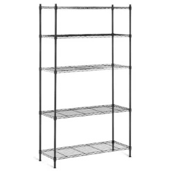 Scaffale in acciaio nero 5 ripiani 35,2x90,7x181,5 cm 110 kg/ripiano