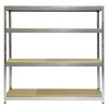 Scaffale in kit legno e metallo 4 piani in FSC 200x70x200 cm
