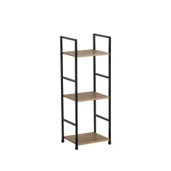 Scaffale in metallo con 3 ripiani in pannello truciolare 30x24x80 cm