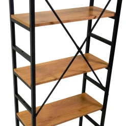 Scaffale in metallo e legno Achille 6 ripiani 60x28x184,5 cm