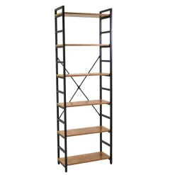 Scaffale in metallo e legno Achille 6 ripiani 60x28x184,5 cm