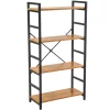 Scaffale in metallo e legno Achille 4 ripiani 60x28x117 cm