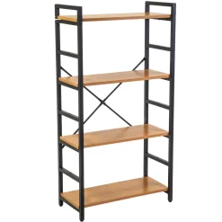 Scaffale in metallo e legno Achille 4 ripiani 60x28x117 cm