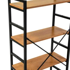 Scaffale in metallo e legno Achille 4 ripiani 60x28x117 cm
