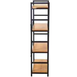 Scaffale in metallo e legno Achille 4 ripiani 60x28x117 cm