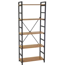 Scaffale in metallo e legno Achille 5 piani 60x28x151 cm