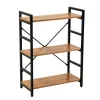 Scaffale in metallo e legno Achille 3 ripiani 60x28x83,5 cm