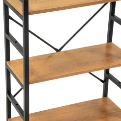 Scaffale in metallo e legno Achille 3 ripiani 60x28x83,5 cm