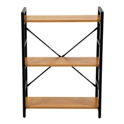 Scaffale in metallo e legno Achille 3 ripiani 60x28x83,5 cm