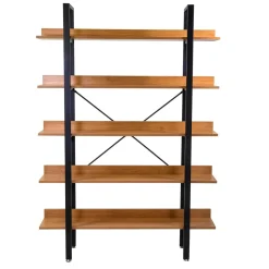 Scaffale in metallo e legno Achille 5 ripiani 120x28x171 cm