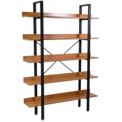 Scaffale in metallo e legno Achille 5 ripiani 120x28x171 cm