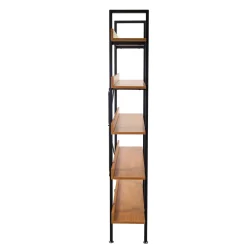 Scaffale in metallo e legno Achille 5 ripiani 120x28x171 cm