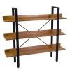 Scaffale in metallo e legno Achille 3 piani 120x28x108 cm