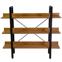 Scaffale in metallo e legno Achille 3 piani 120x28x108 cm