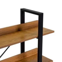 Scaffale in metallo e legno Achille 3 piani 120x28x108 cm