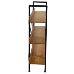 Scaffale in metallo e legno Achille 3 piani 120x28x108 cm