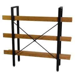 Scaffale in metallo e legno Achille 3 piani 120x28x108 cm