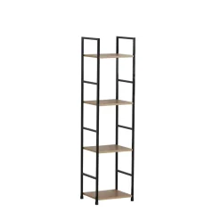 Scaffale in metallo e truciolare 4 ripiani 29x24x112 cm nero