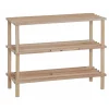 Scaffale portascarpe in legno di abete con 3 ripiani 63x26x49 cm