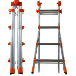 Scala telescopica in alluminio multif Peppina ALU EN131 4+4 gradini P max 150 kg